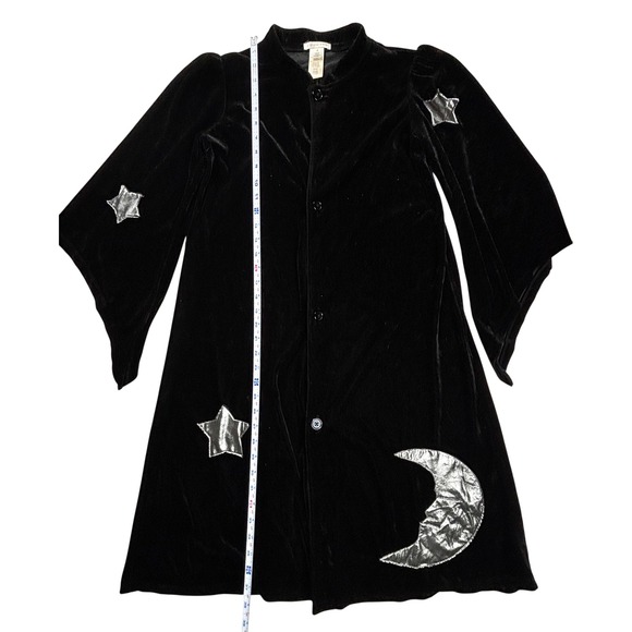 Pottery Barn Kids 10 Black Velvet Wizard Robe Moon Stars Celestial Costume Cloak - Picture 4 of 9